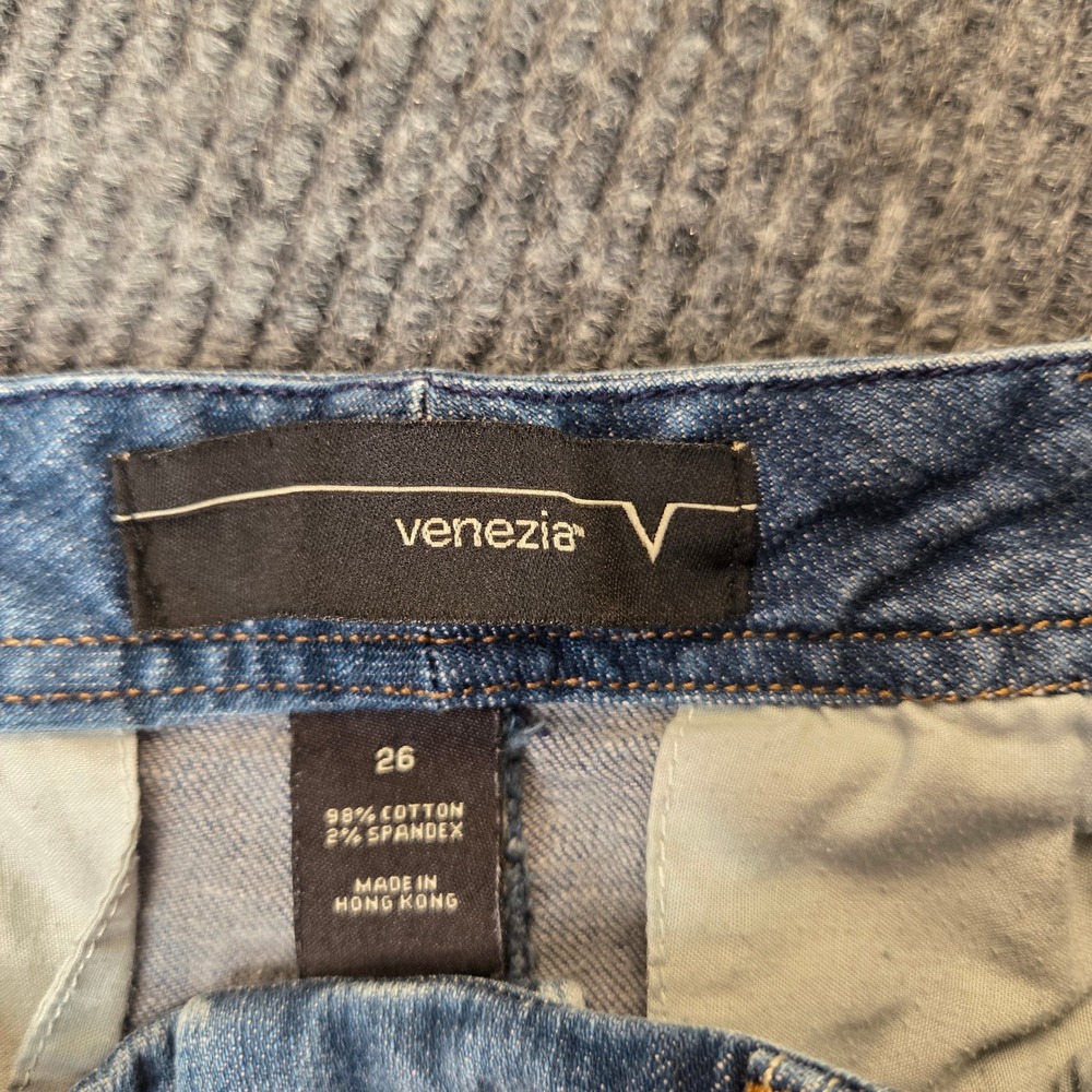 Venezia Lane Bryant Capri Jeans Women 26 Blue Stretch Cropped Denim Summer Plus - Picture 6 of 8
